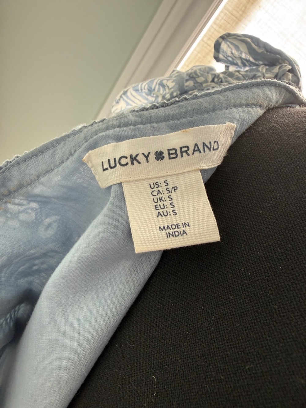 Lucky Brand Blue Floral Sleeveless V-Neck Button Dress - Picture 5 of 7